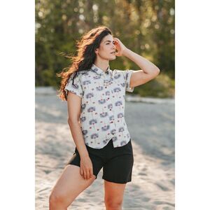 Bridge & Burn The bea Shirt Top Short Sleeve Buttondown Printed XXL NWT 282861